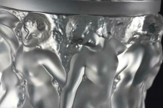 Lalique Bacchantes Crystal Vase France - Nudes 1927 Design Signed 9 3/4 