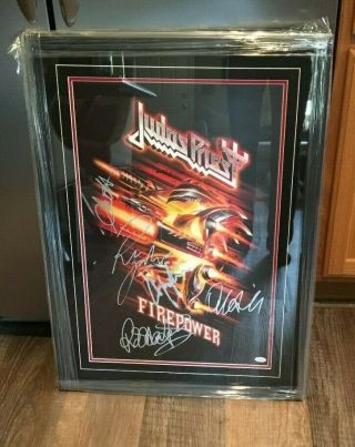 Judas Priest Signed Framed Poster Jsa (all 5)