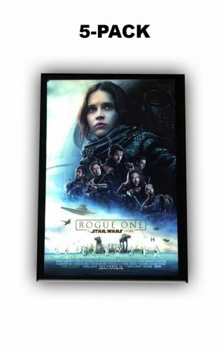 5 - Pack 27x40 Custom Premium Led Light Box Movie Poster Display Frames