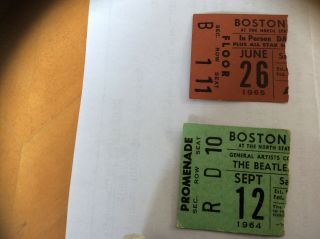 The Beatles Ticket Stubs Boston North Station 1964 & 1965