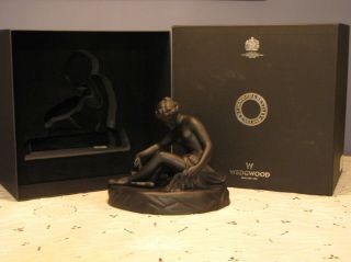 Diana Black Basalt Jasperware Large Figurine By Wedgwood & Bentley 13”