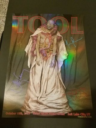 Tool Autographed Slc October 18th 2019 Embossed Max Verehin Artist.
