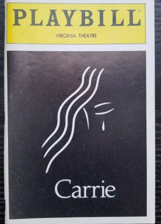 Carrie 1988 Playbill - Bway Flop Betty Buckley,  Linzi Hateley,  Stephen King