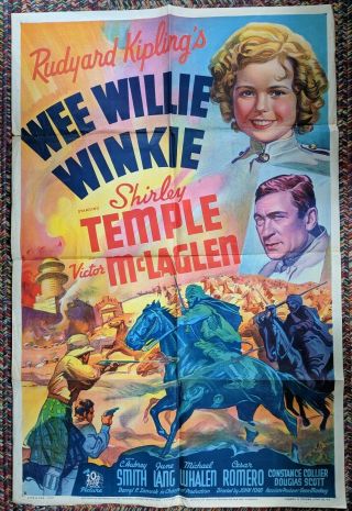 Rare " Wee Willie Winkie " Movie Poster 41 " X 27 "