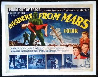 Invaders From Mars 1953 Movie Poster Half Sheet Linen Backed 22 " X 28 "