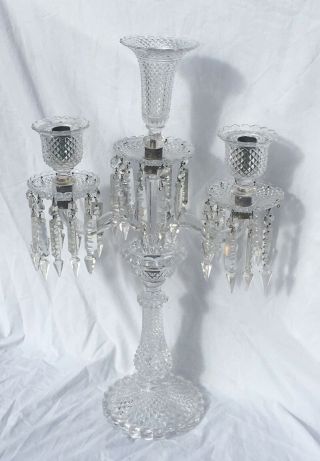 Pair Baccarat Candelabras Zenith 2 Light Vase France Vintage Prisms Crystal 2
