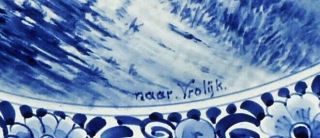 Delft Blue Wall Charger/Plate Porceleyne Fles Holland.  Jan Vrolijk 3