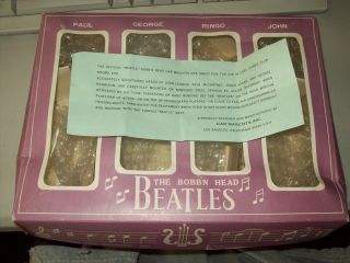 1964 Beatles Car Mascots Nodder Bobblehead Set with Box & Paperwork 12