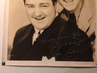 Abbott and Costello Rare Very Early Vintage Signed 8/10 Photo 3