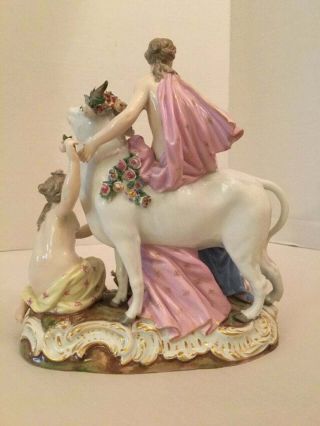 Antique Meissen porcelain GROUP OF EUROPA AND THE BULL 4