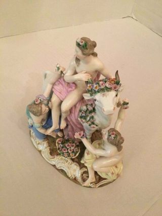 Antique Meissen porcelain GROUP OF EUROPA AND THE BULL 7