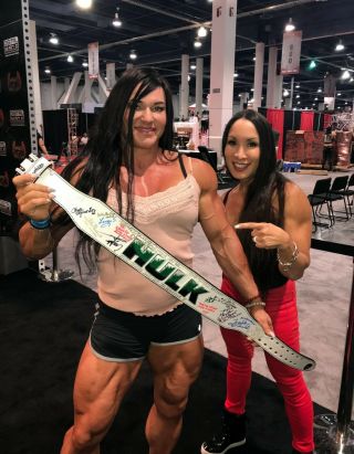 Ms Olympia Autographed Cardillo Weight belt signed by 18 women bodybuilder stars 5