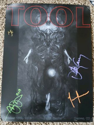Tool Signed Poster Art By Allen Williams,  10/15/19 Denver Show