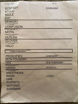 Metallica S&M2 Night 1 Chase Center San Francisco Poster Also Includes Setlist 2