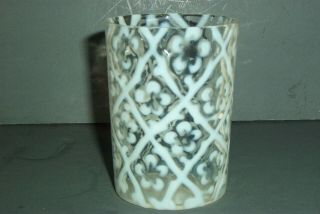 2 - EAPG BEAUMONT ART GLASS FRENCH OPALESCENT DAISY IN CRISS CROSS FLAT TUMBLERS 2