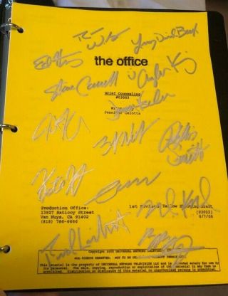 The Office " Grief Counseling " Studio Script Cast Signed X 14 With