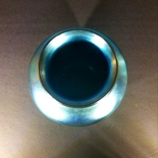 6 inches Carder Steuben 2683 Blue Aurene Rose Jar Vase at 3
