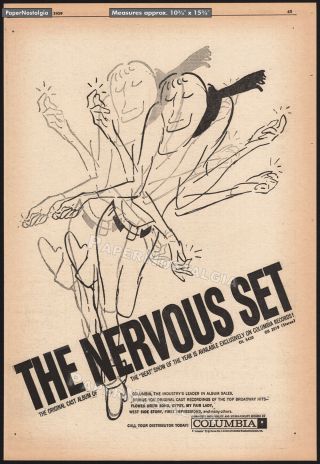 The Nervous Set_original 1959 Columbia Trade Ad Promo / Poster_broadway Musical