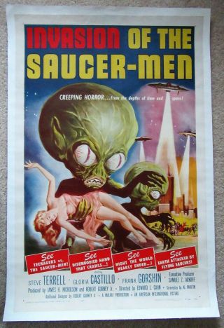 Invasion Of The Saucer Men 1957 1sht Movie Poster Linen Ex