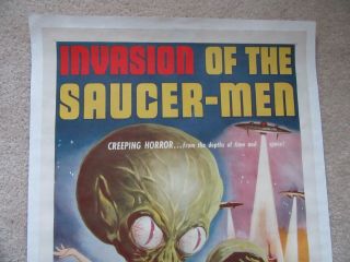 INVASION OF THE SAUCER MEN 1957 1SHT MOVIE POSTER LINEN EX 2