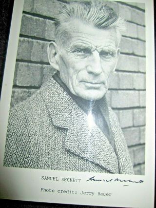 Samuel Beckett Signed Photo Rare Waiting For Godot Playwright Author
