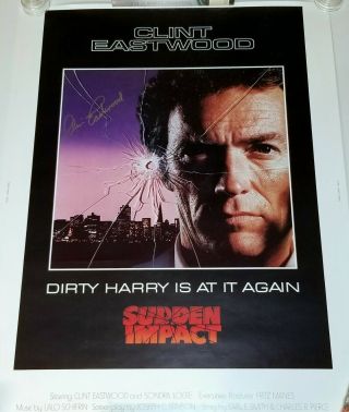 Clint Eastwood Dirty Harry Signed 1983 Poster 41 " Movie Hollywood Western Cinema