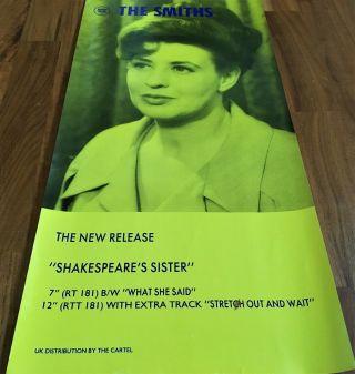 SMITHS Shakespeare ' s Sister RARE PROMO POSTER MORRISSEY - 85 Pat Phoenix 2