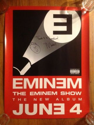 Autographed Eminem Promo Poster The Eminem Show " One Of A Kind "