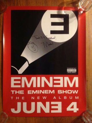 Autographed EMINEM Promo Poster The Eminem Show 