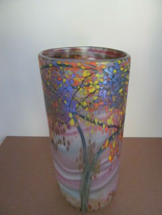 Okra Glass British Studio Station Glass Tree Vase Richard Golding