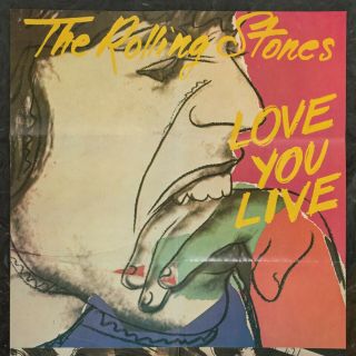 Rolling Stones Rare Love You Live Andy Warhol Promo Poster 1977 3