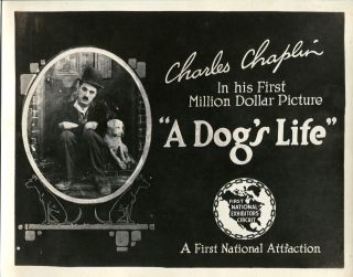 Authentic 1918 Charlie Chaplin A Dog ' s Life Set of 8 Lobby Cards 8x10 3