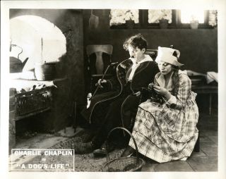 Authentic 1918 Charlie Chaplin A Dog ' s Life Set of 8 Lobby Cards 8x10 9