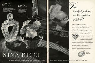 Vintage 1950s Nina Ricci,  Fille d ' Eve perfume/extrait - Lalique apple bottle 11