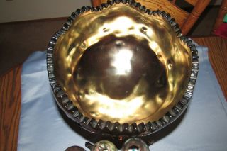 Vintage Millersburg Carnival Glass Punch Bowl,  11 Cups,  Amethyst Hobstar & Feather 9
