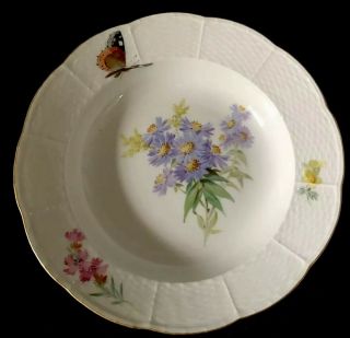 8 Antiques meissen porcelain Soup Plates Art Nouveau Naturalistic A 3