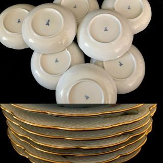 8 Antiques meissen porcelain Plates Art Nouveau Naturalistic A 12
