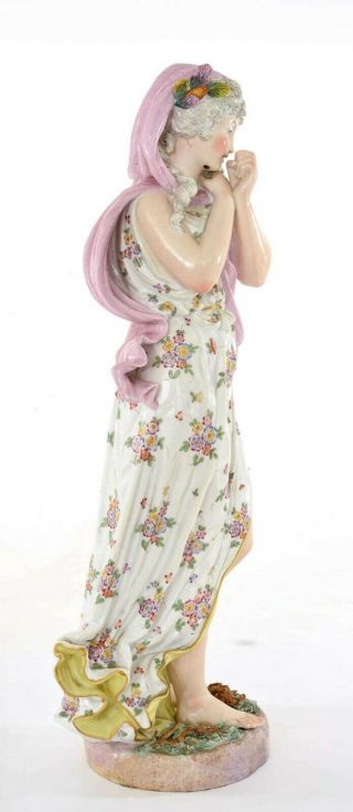 Antique German Meissen Style Porcelain Lady Maiden Figurine Figure 18 