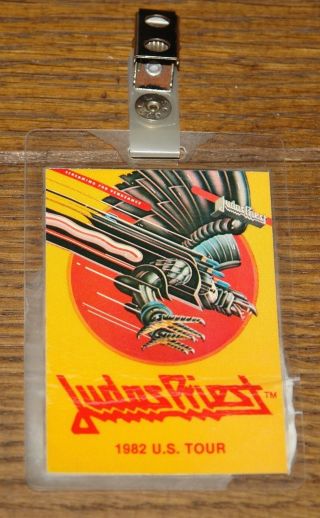 Judas Priest World Vengeance Tour 1982 Usa Laminated Pass From Dave Holland