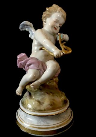Rare Antique meissen porcelain Cupid L104 As Archer 3