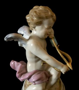 Rare Antique meissen porcelain Cupid L104 As Archer 8