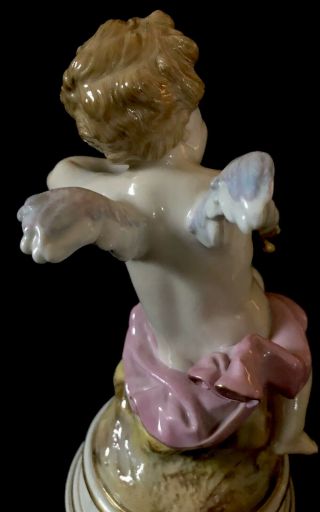 Rare Antique meissen porcelain Cupid L104 As Archer 9