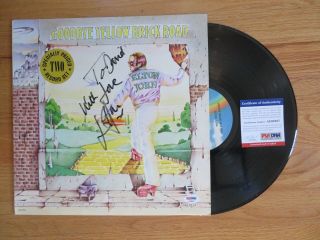 Elton John Signed Goodbye Yellow Brick Road 1973 Record / Album Set Psa To David