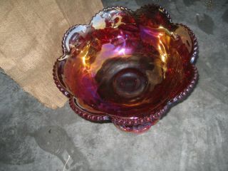 Westmoreland Red Carnival Glass Punch Bowl W/12 Cups=Limited Edition 2