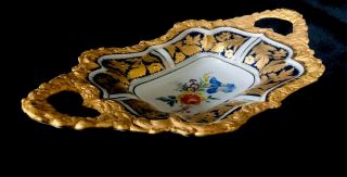 Jumbo Antique meissen porcelain Rococo Heavy Gold Gilded Cobalt Blue 2