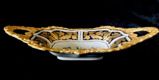 Jumbo Antique meissen porcelain Rococo Heavy Gold Gilded Cobalt Blue 3