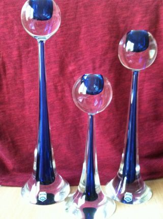 Murano Glass Candle Holders Cenedese Set Of 3 4