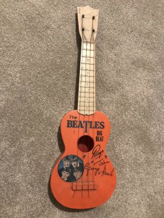 Beatles 1960s Selcol Big Beat Plastic Toy Guitar