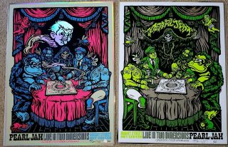 Ames Pearl Jam Live In Two Dimensions.  Foil Poster Set Matching Numbers.  Emek