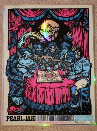 Ames PEARL JAM Live In Two Dimensions.  Foil Poster Set Matching Numbers.  Emek 2